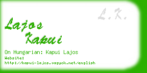 lajos kapui business card